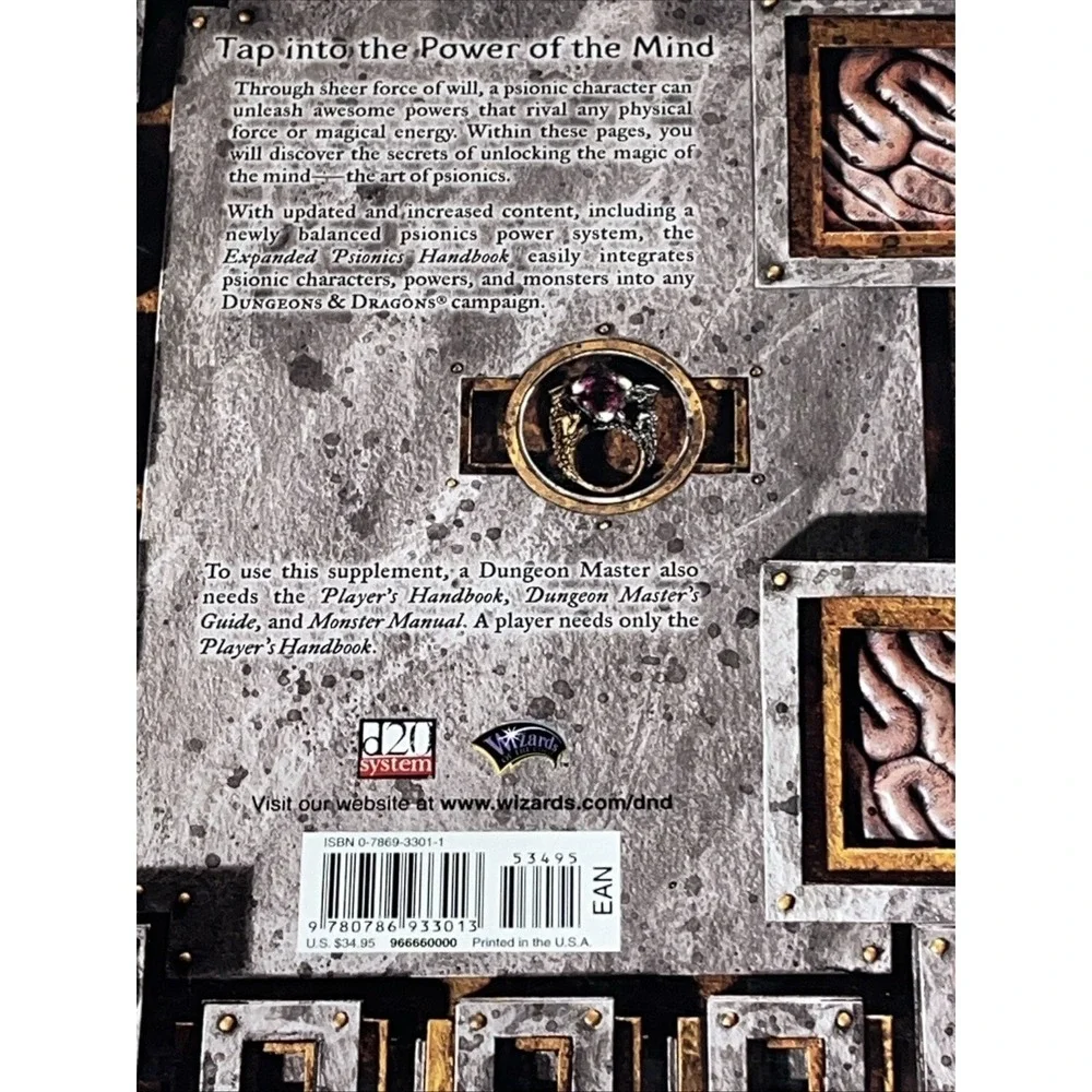 Dungeons & Dragons Expanded Psionics Handbook 1st Printing April 2004 Hardcover
